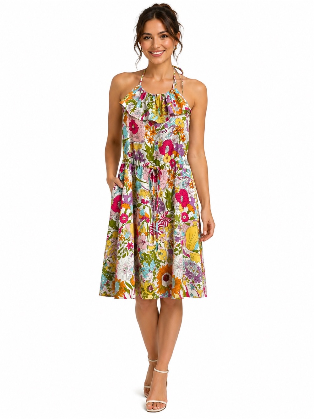 Liberty of London x Target Floral Halter Dress Size XS Tropical Summer Sun Dress